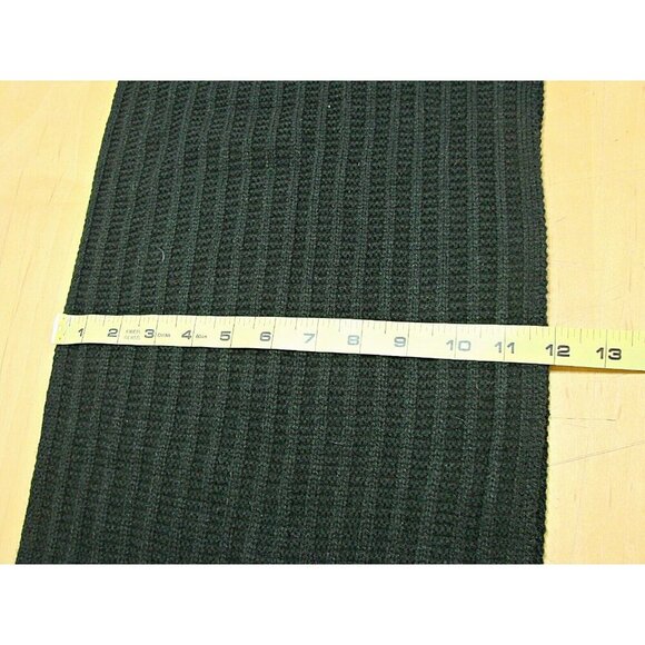 A New Day Scarf Black Ribbed Knit Long 78" Length Gray Pearl Accent Soft Acrylic - Picture 10 of 11